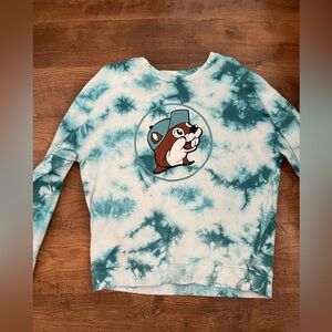 Buc-ees Teal Tie-Dye Sweatshirt